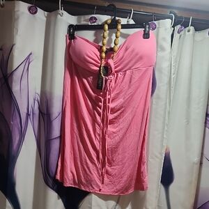 By Design Pink Padded Beaded Halter Top. Size XL. NWT.